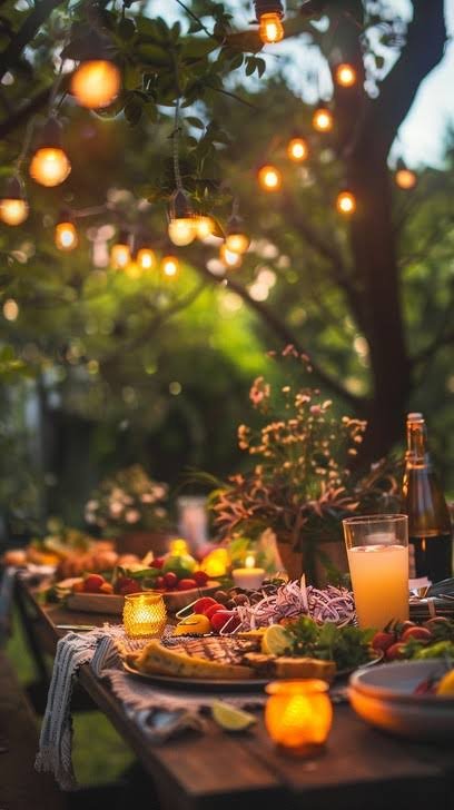 Perfect set up for outdoor dinner party
